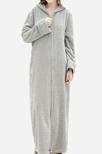 Stylish Flannel Hooded Nightgown