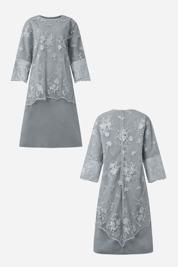 Elegant Lace Embroidered Two-Piece Evening Dress