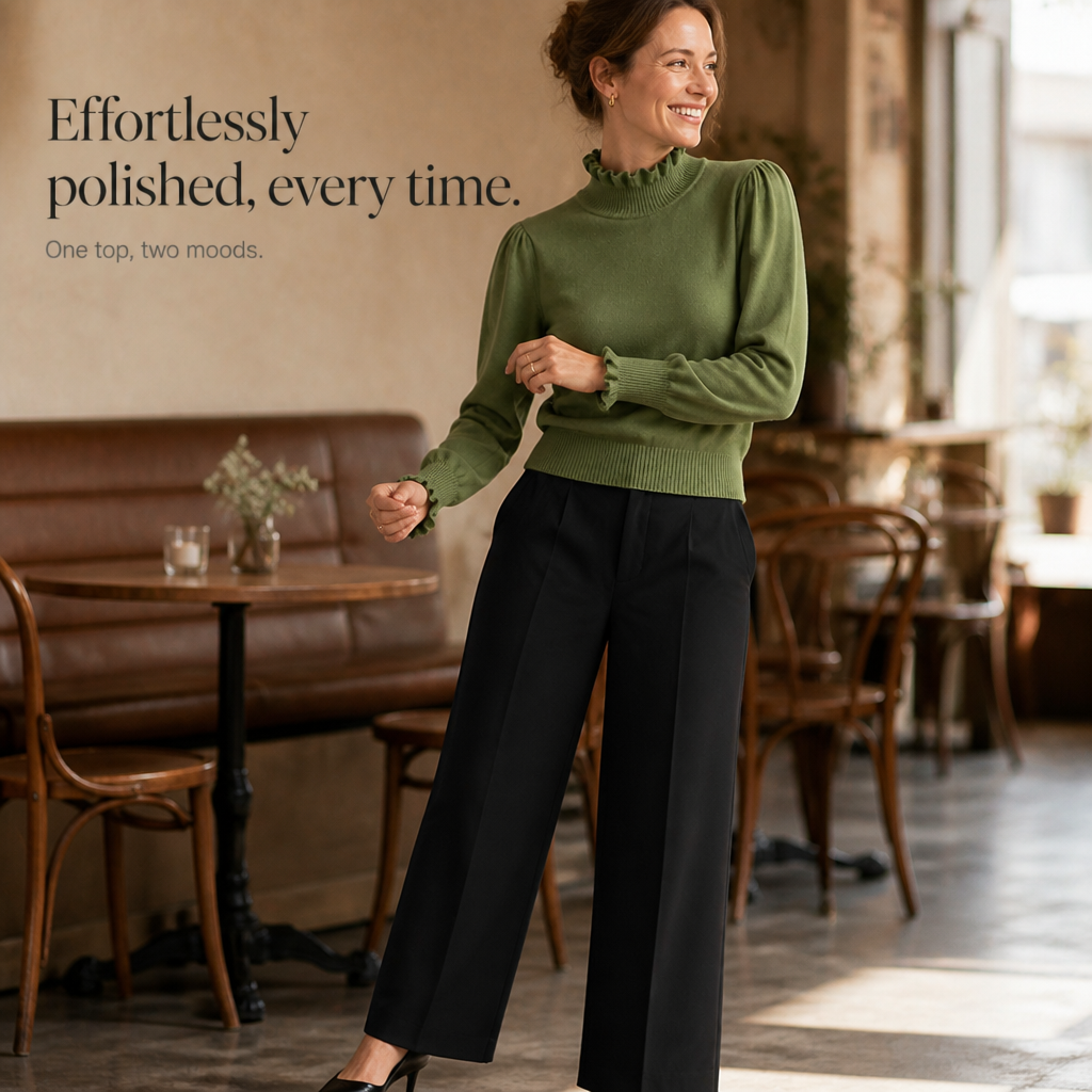 Ruffle & Row – Sweter z falbaną