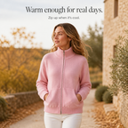 Wearbella – Kardigan z dzianiny z zamkiem z przodu i żebrowanym kołnierzem