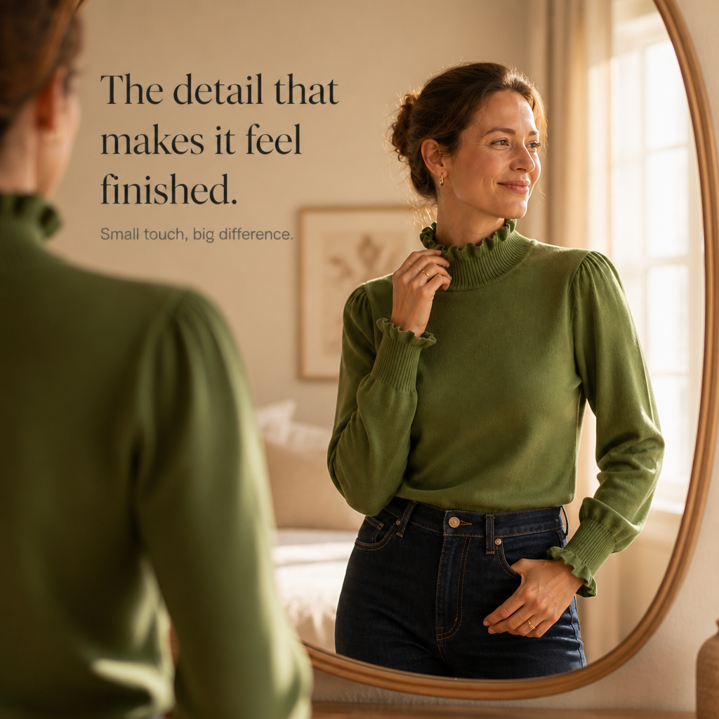 Ruffle & Row – Sweter z falbaną