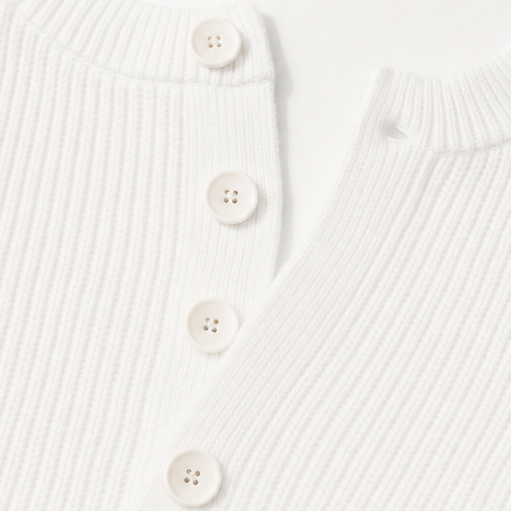 Buttonelle – Sweter Henley z guzikiem