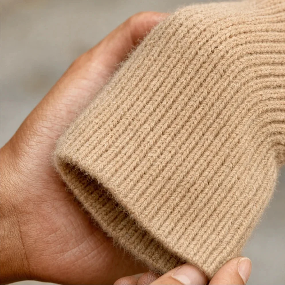 Foldelle – Sweter z asymetrycznym kołnierzem typu fold-over