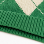 Wrapbella – Sweter Poncho z Kapturem w Wzór Argyle