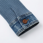 Layerelle – Casual Top z dzianiny z prążkiem i denimu