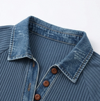 Layerelle – Casual Top z dzianiny z prążkiem i denimu