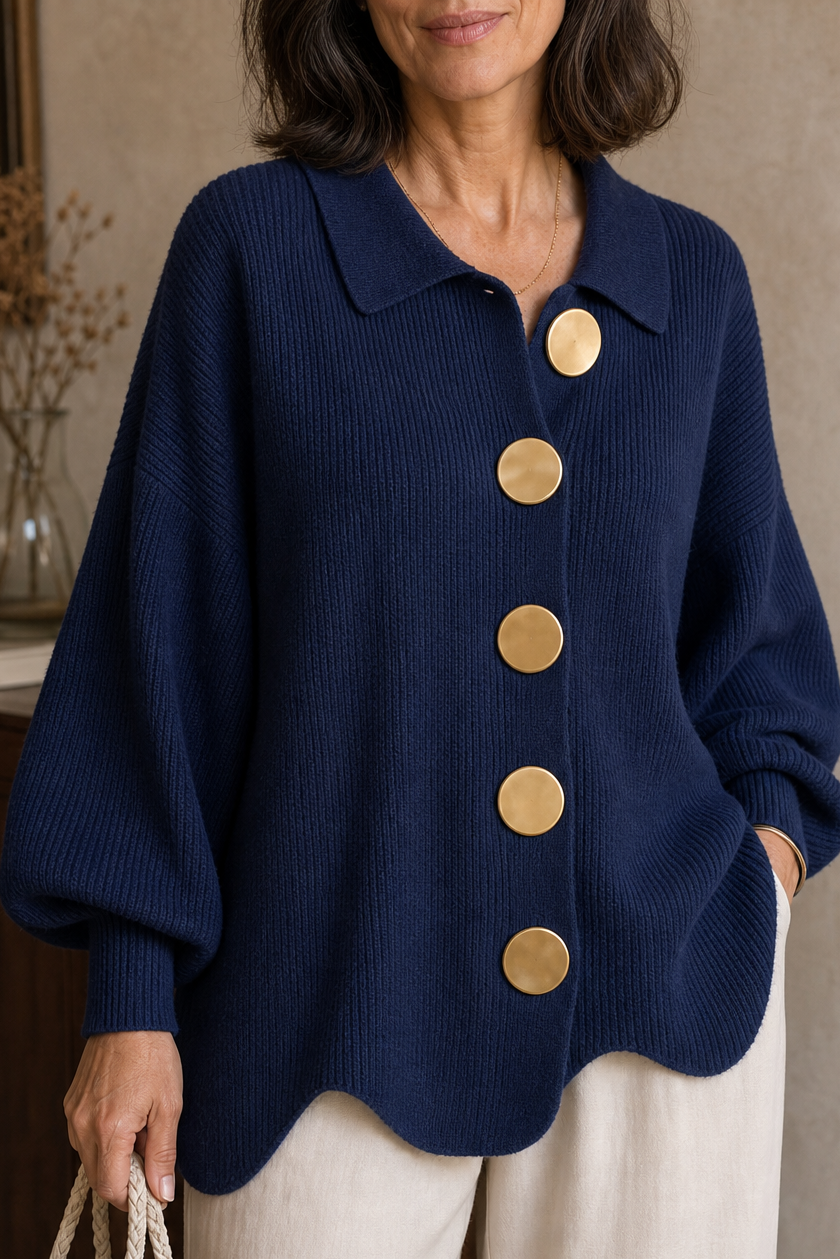 Wearbella – Kardigan z guzikami i falbaniastym dołem w oversize