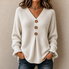 Vessa – Sweter dzianinowy z dekoltem w serek