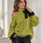 Wearbella – Sweter z odkrytymi ramionami i koronkowymi detalami