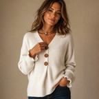 Vessa – Sweter dzianinowy z dekoltem w serek