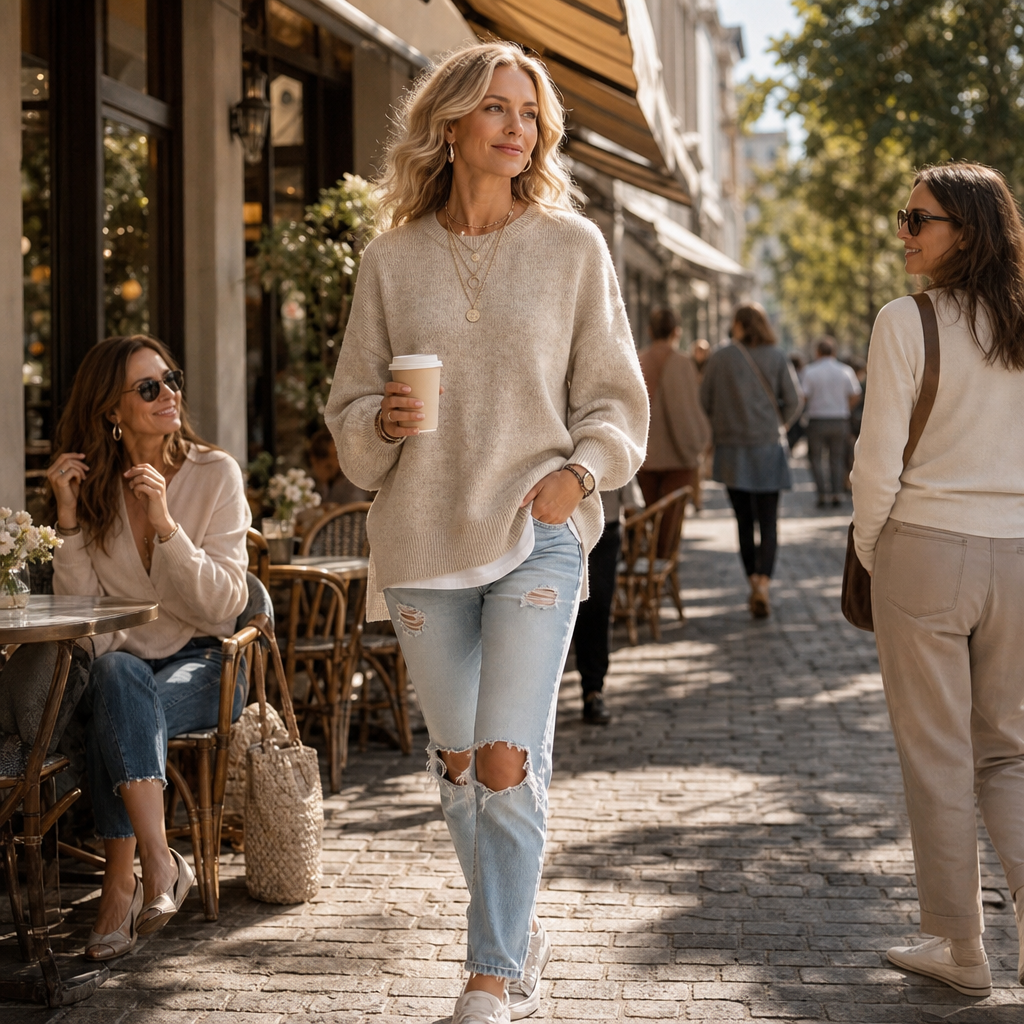Wearbella – Sweter z obniżonymi ramionami i lanternowymi rękawami