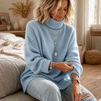 Rowelle – Sweter z prążkowanym, oversize'owym kołnierzem