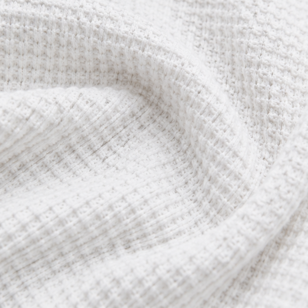 Loravia – Top Henley z dzianiny wafelowej z zapięciem na guziki, rękaw 3/4