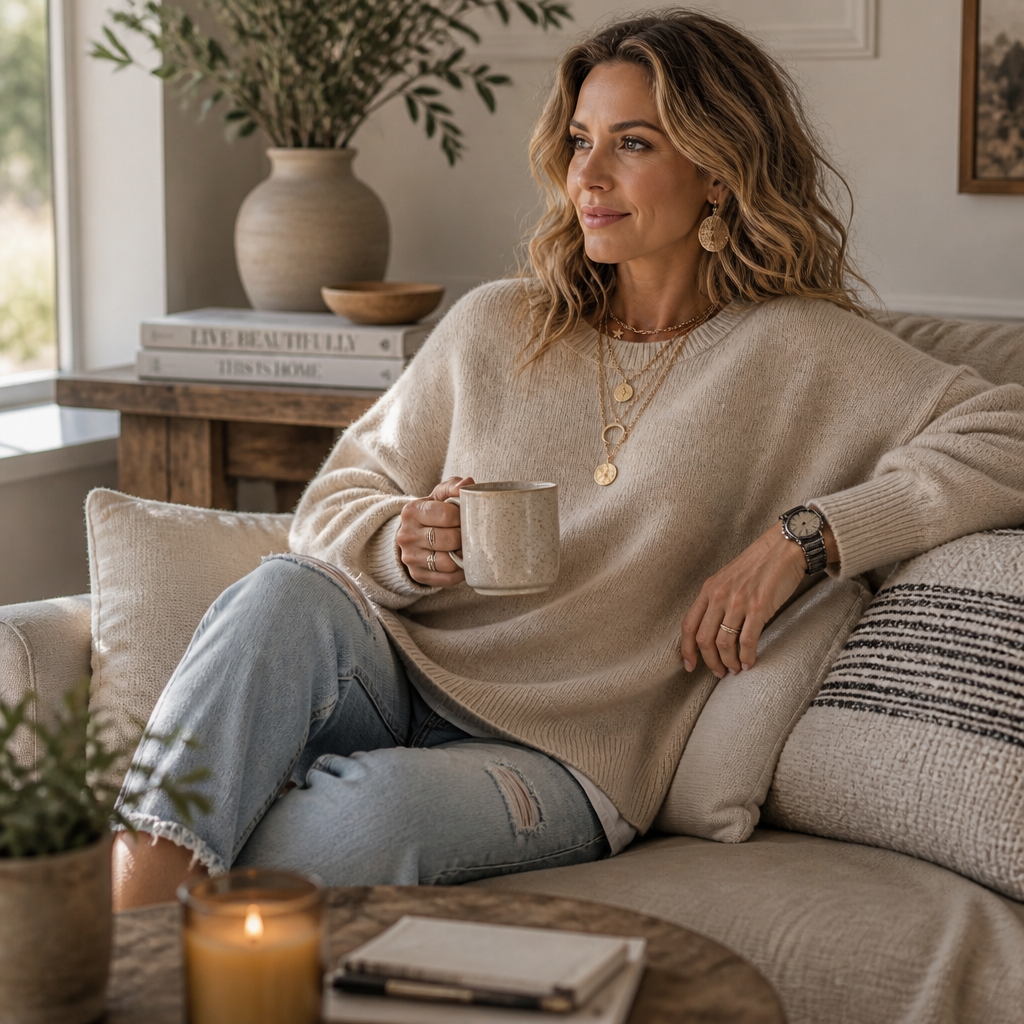 Wearbella – Sweter z obniżonymi ramionami i lanternowymi rękawami