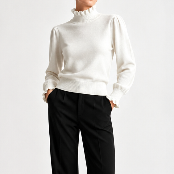 Ruffle & Row – Sweter z falbaną