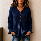 Wearbella – Sweter z dekoltem w serek z prążkowanej dzianiny